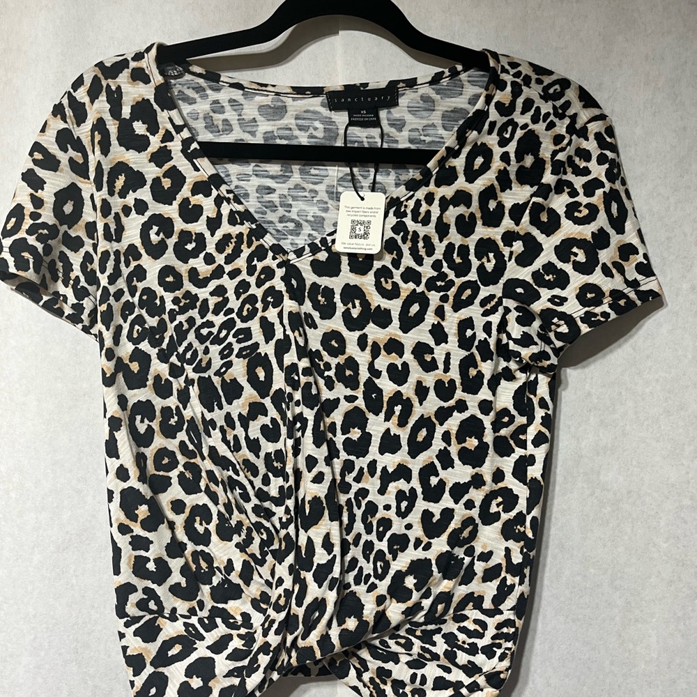 Sanctuary Animal Print V-Neck Blouse
